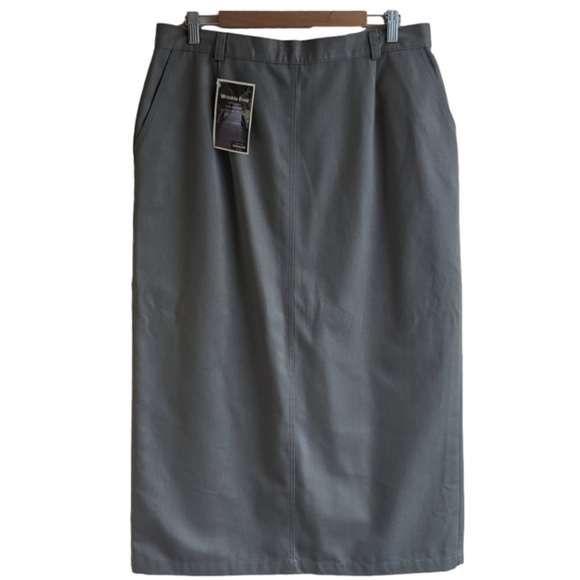 Vintage NWT cotton column skirt olive canvas denim sz 16 - Picture 1 of 5